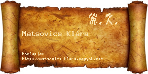 Matsovics Klára névjegykártya